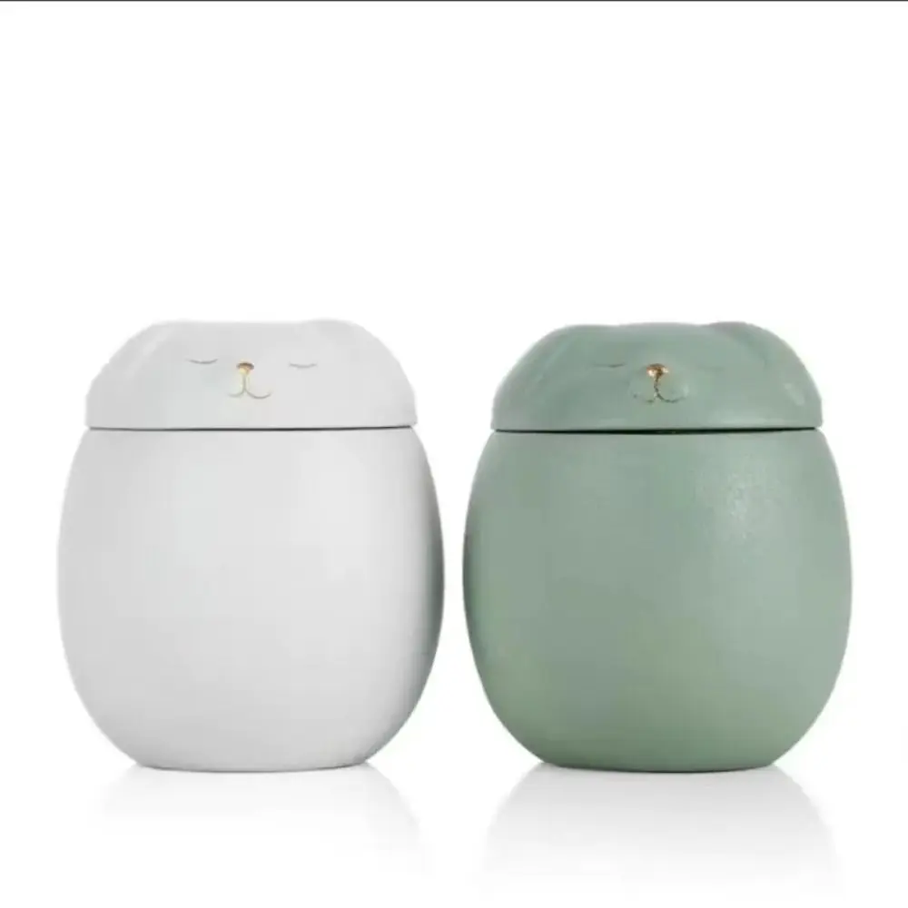 ペット用セラミック葬儀壺 かわいい犬/猫の形をした犬猫火葬壺 記念品 密封された壺 記念品ボックス