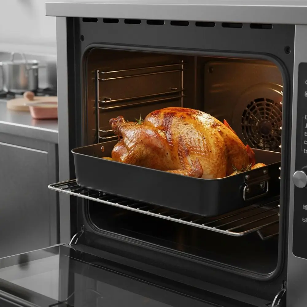Easy To Clean Rectangular Chicken Roasting Pan Nonstick with Handle Deepened Baking Pan Carbon Steel Thickened Cake Pan Oven