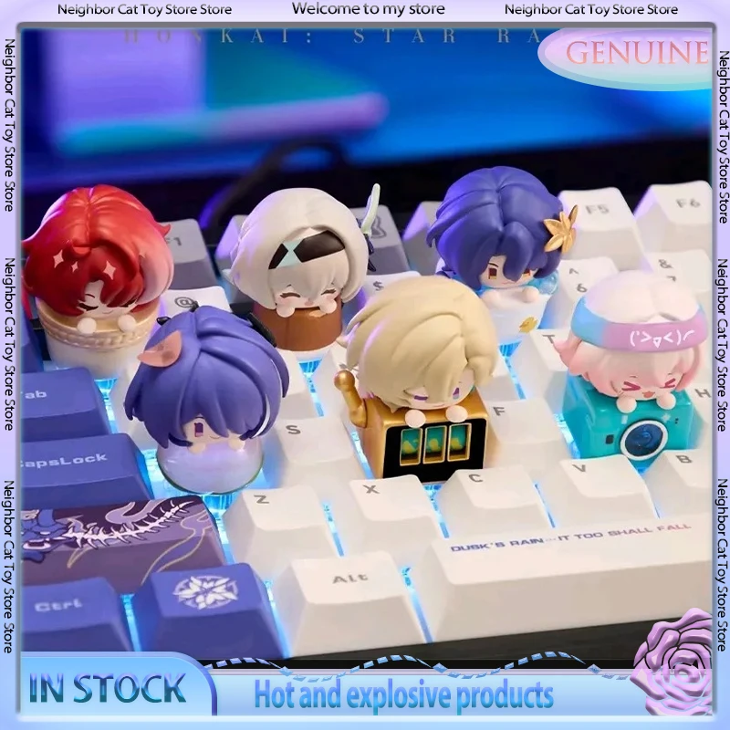 

Spot Genuine Crash Star Dome Railway Fingertip Key Cap Blind Box Game Animation Anime Peripheral Tabletop Decoration Tide