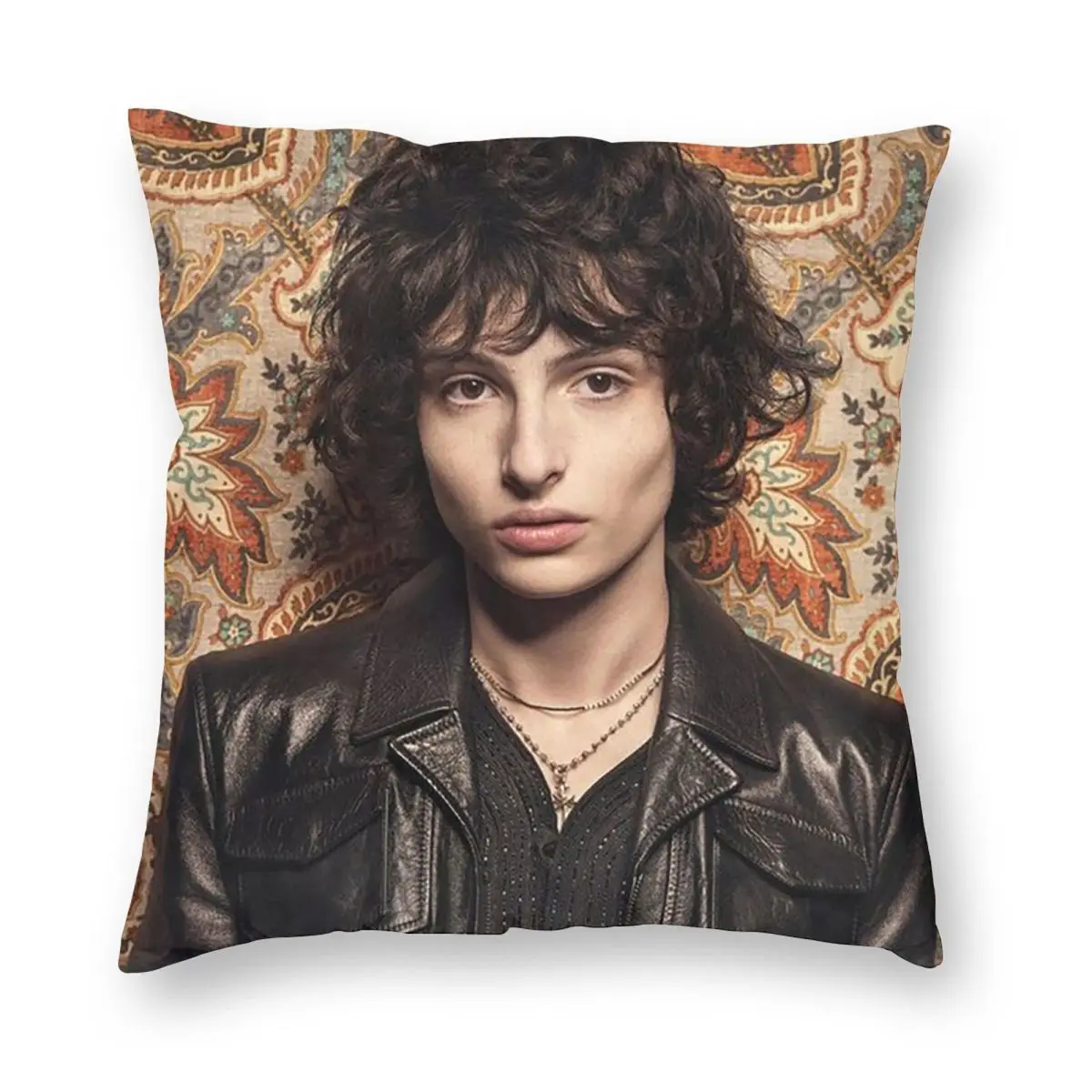 Finn Wolfhard Actor Square Pillowcase Pillow Cover Cushion Zip Decorative Comfort Throw Pillow for Home Sofa