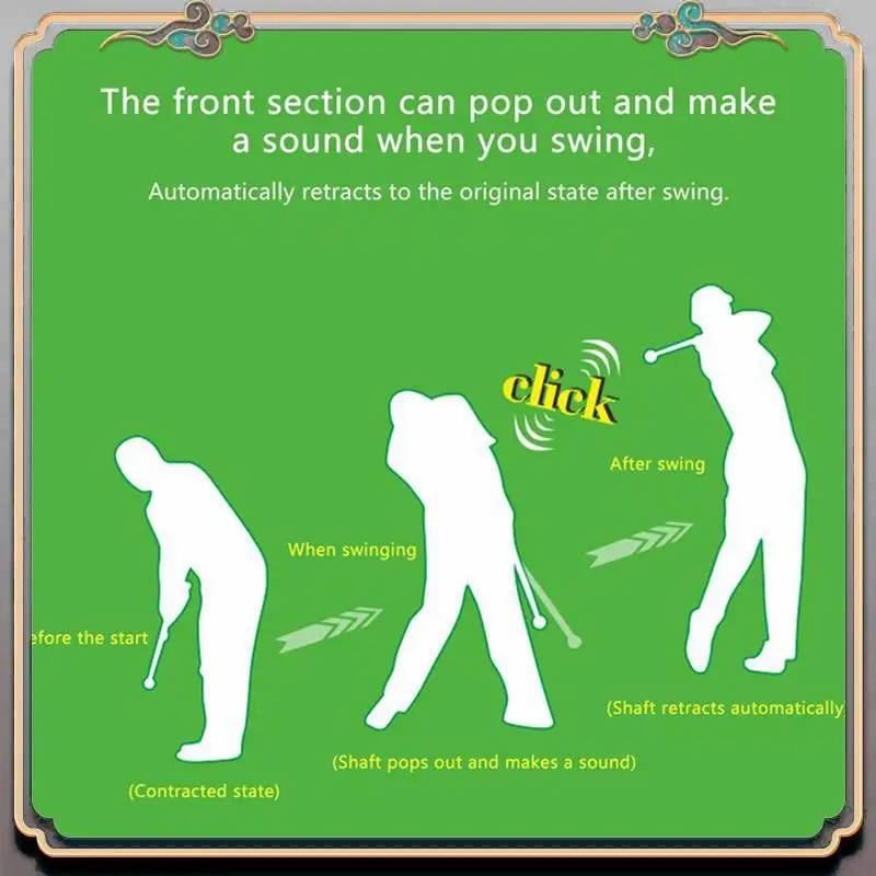 Palo de práctica de Swing de Golf duradero, entrenador de Swing de Golf telescópico, ayuda de entrenamiento maestro de Swing de Golf, Corrector de postura de práctica de Golf