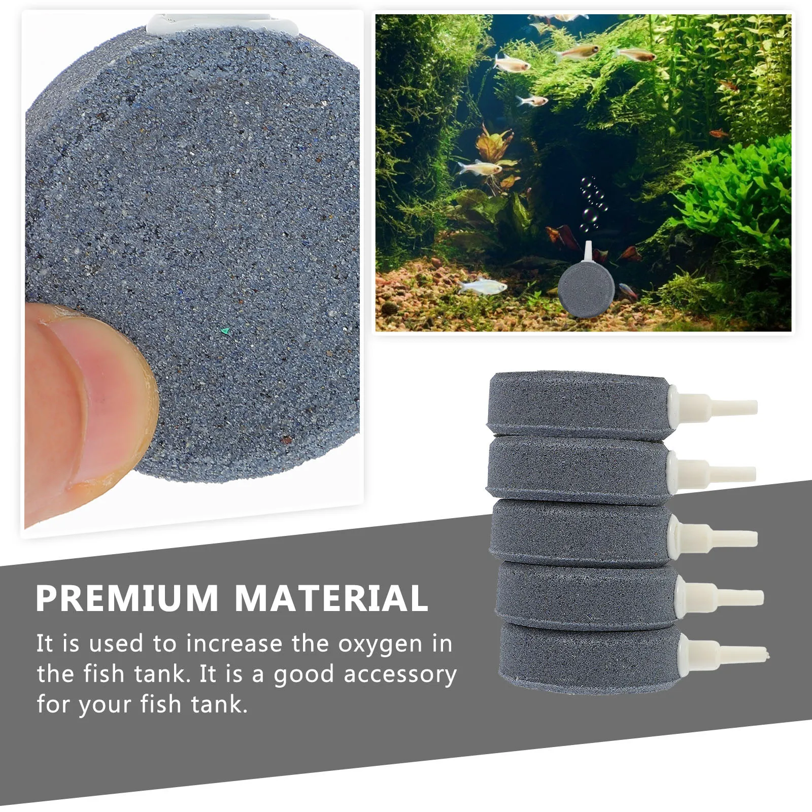 

5 Pcs Diffuser Oxygen Pump Bubble Stone Air Bubbler for Aquarium Decorations Fish Tank Round