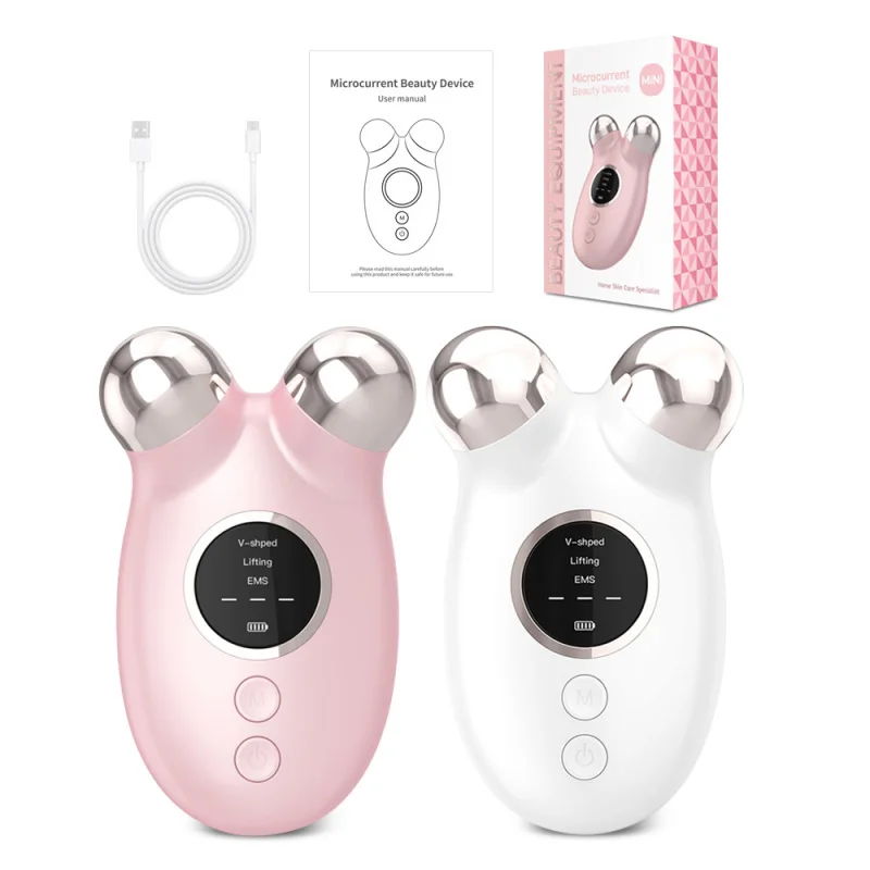 Heating V shape lifting Face Toning Device EMS Vibration face neck massager Skin Firming Device