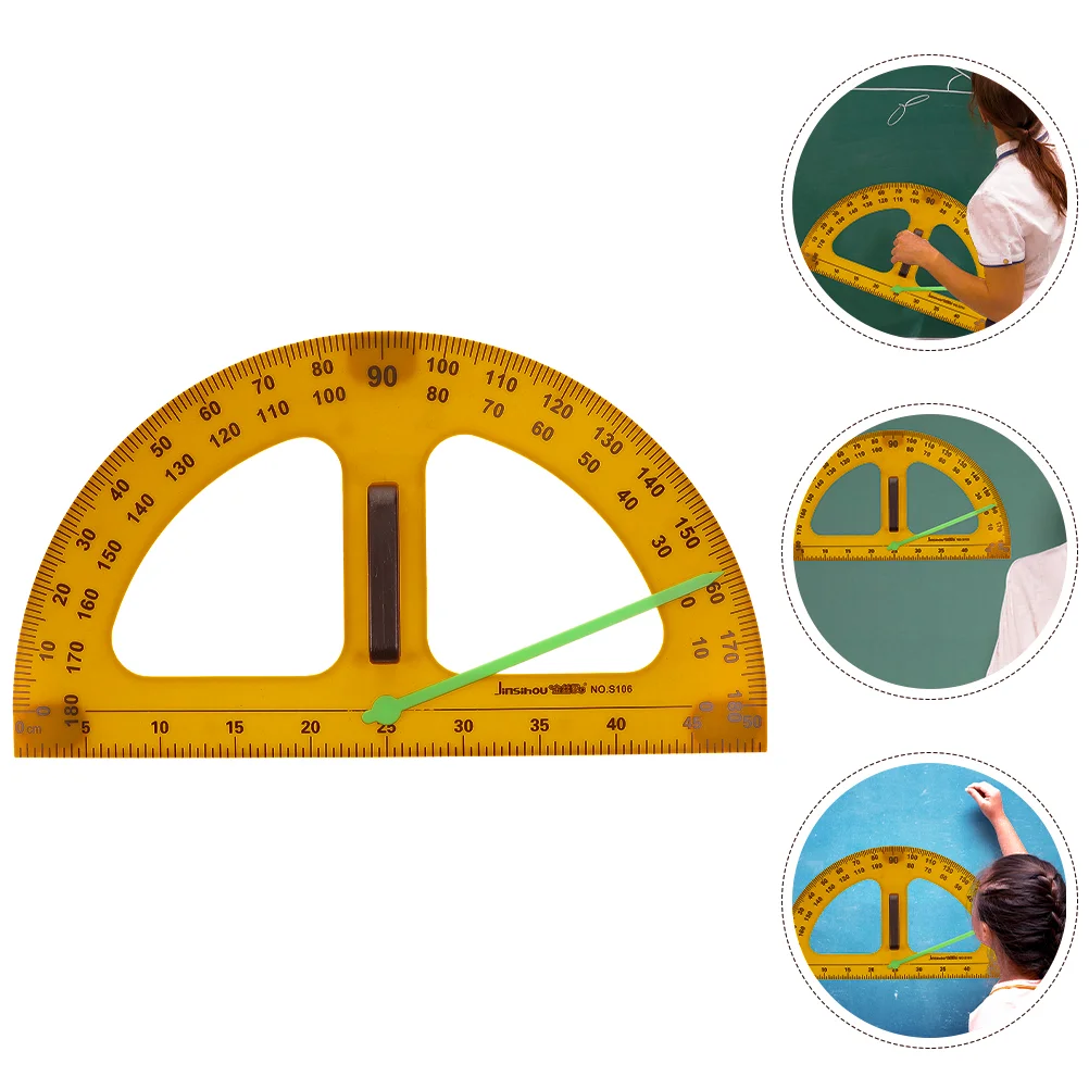Teacher Protractor Drafting Tool Centimeter Ruler Orange Portable Measuring Work