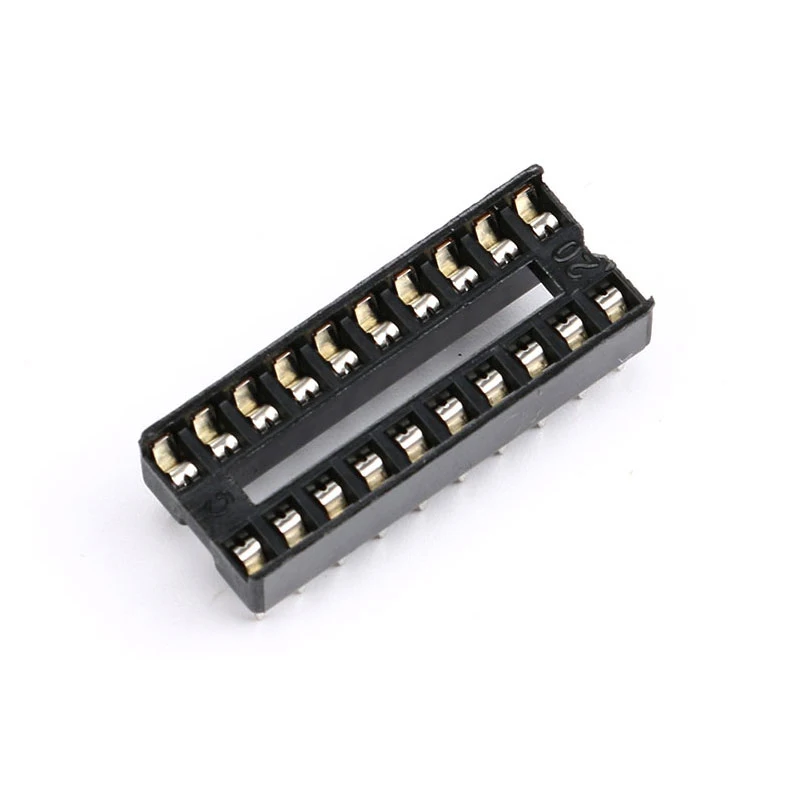 5-10Pcs IC Socket Round Square Hole DIP 6 8 14 16 18 20 24 28 40 Pin Connector IC Seat Narrow Wide 6P/8P/14P/16P/18P/20P/24P/28P