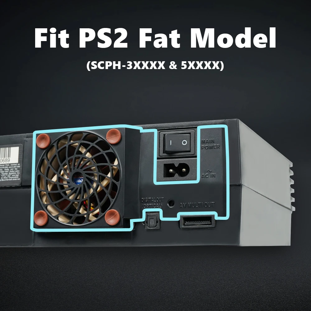 TicKnot 5V サイレントアップグレードファンブラケット Playstation2 ファットコンソール用 (SCPH-3XXXX & SCPH-5XXXX) Noctua ファンキット冷却ファン PS2 用