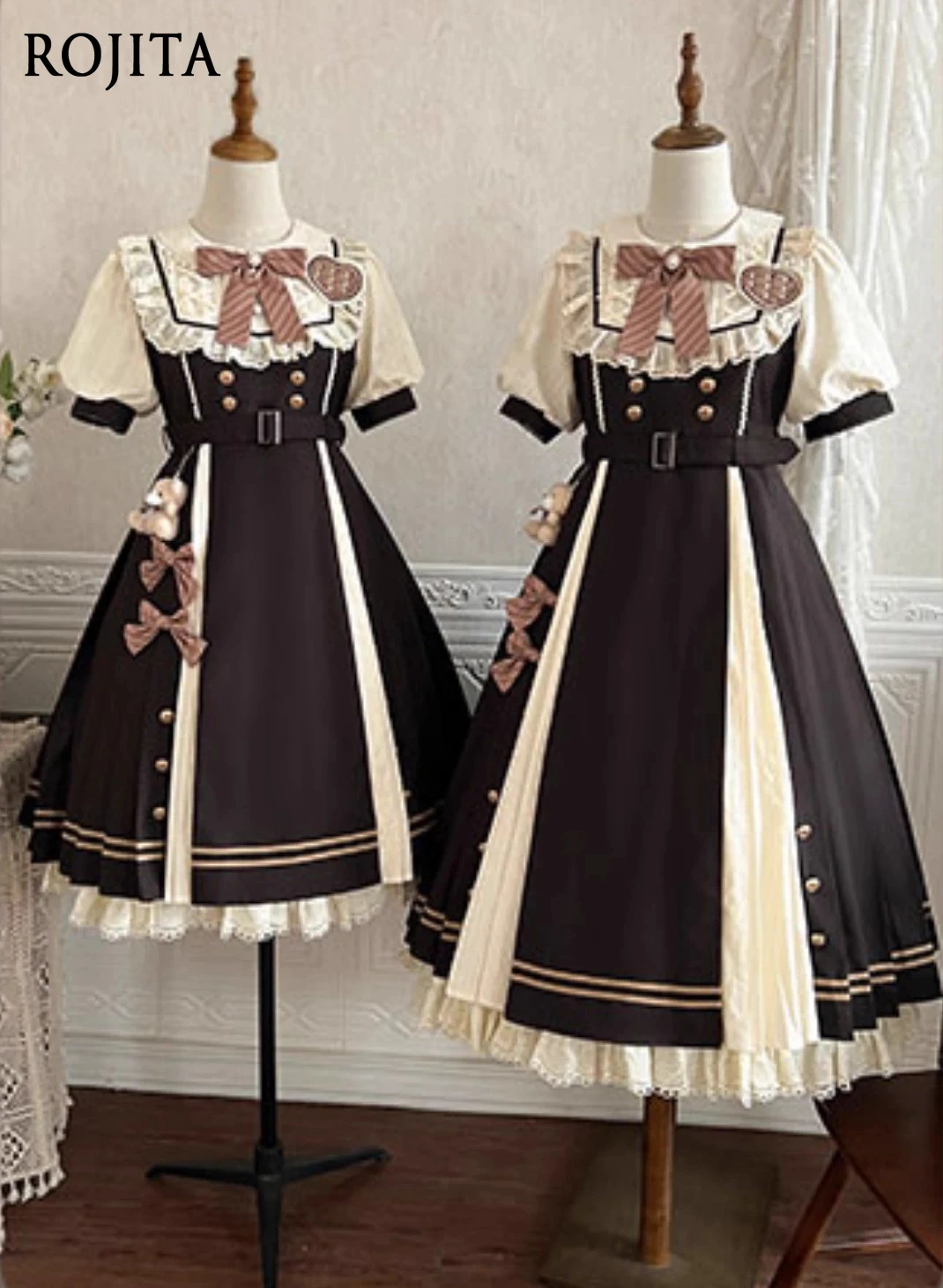 

OP Elegant Lolita Daily Short Sleeve Dress Spring Summer Puff Sleeve Pleated A-line High Waist Long Dress for Women 2025 New