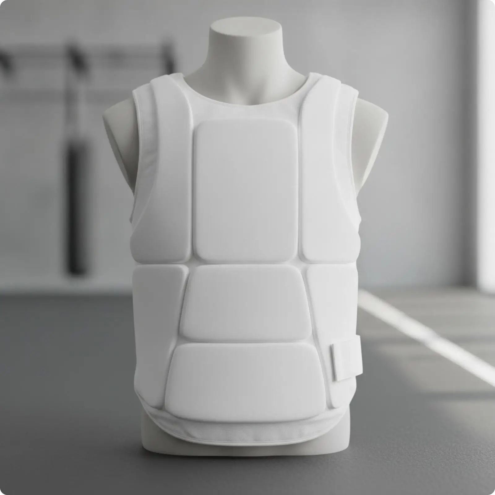 High Stretch Fabric Training Vest for MMA Kickboxing with Contoured Shape for Full Range Motion During Drills