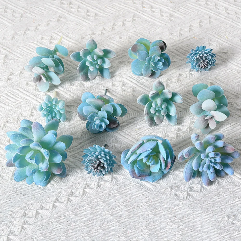 Blue Red Velvet Artificial Succulent Fake Plant Birthday Party Diy Festival Supplies Family Wedding Decoration