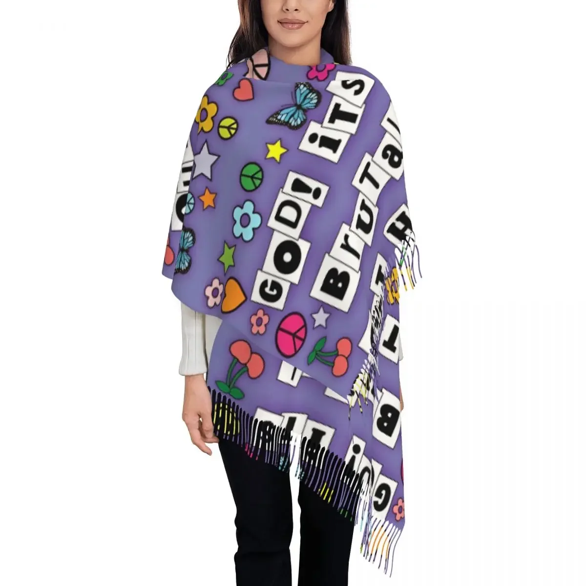 Vampire Rodrigos Sour GUTS Music Scarf for Women Fall Winter Pashmina Shawls and Wrap Long Large Shawl Scarf Daily Wear