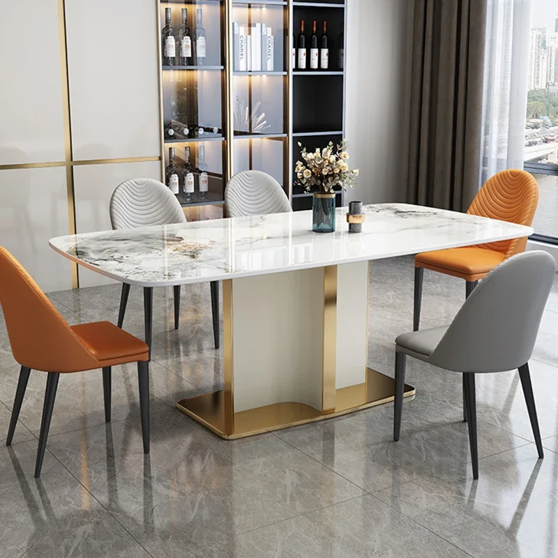 Luxury Center Dining Tables Kitchen Poker Modern Dining Table Floor Gold Living Room Mesa De Jantar Apartment Furniture WSW40XP