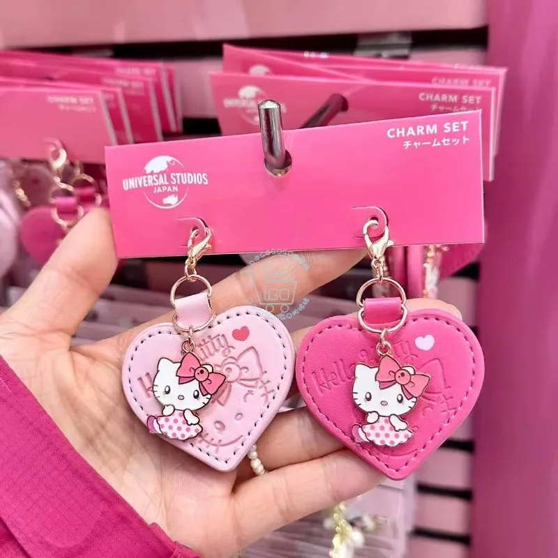 

Kawaii Hello Kitty Love Pendant Cartoon Cute Pu Zipper Head Pendant 2 Pieces Sanrio Gift Toy for Girl