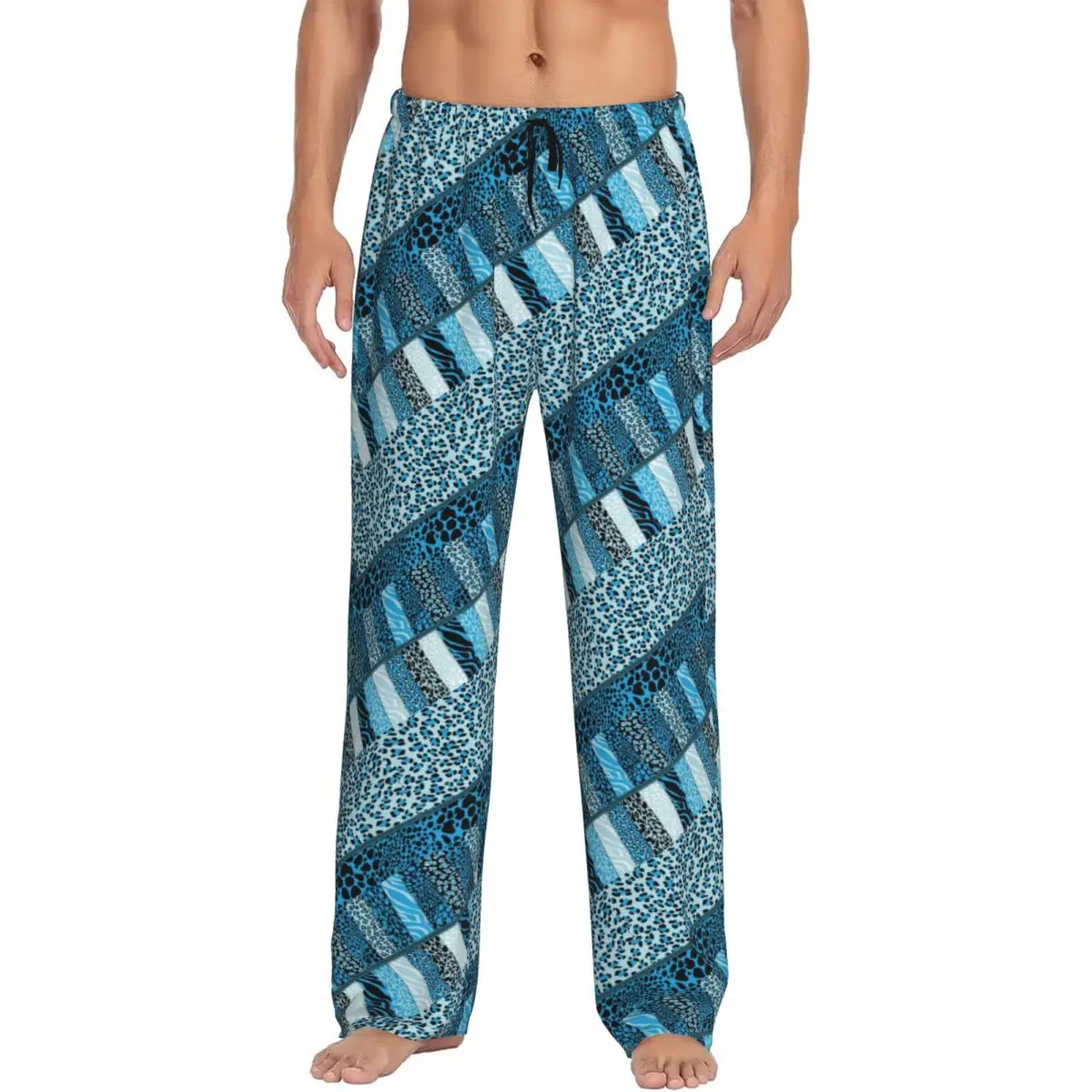 

Мужские пижамные штаны с леопардовым принтом, разноцветные, с карманами