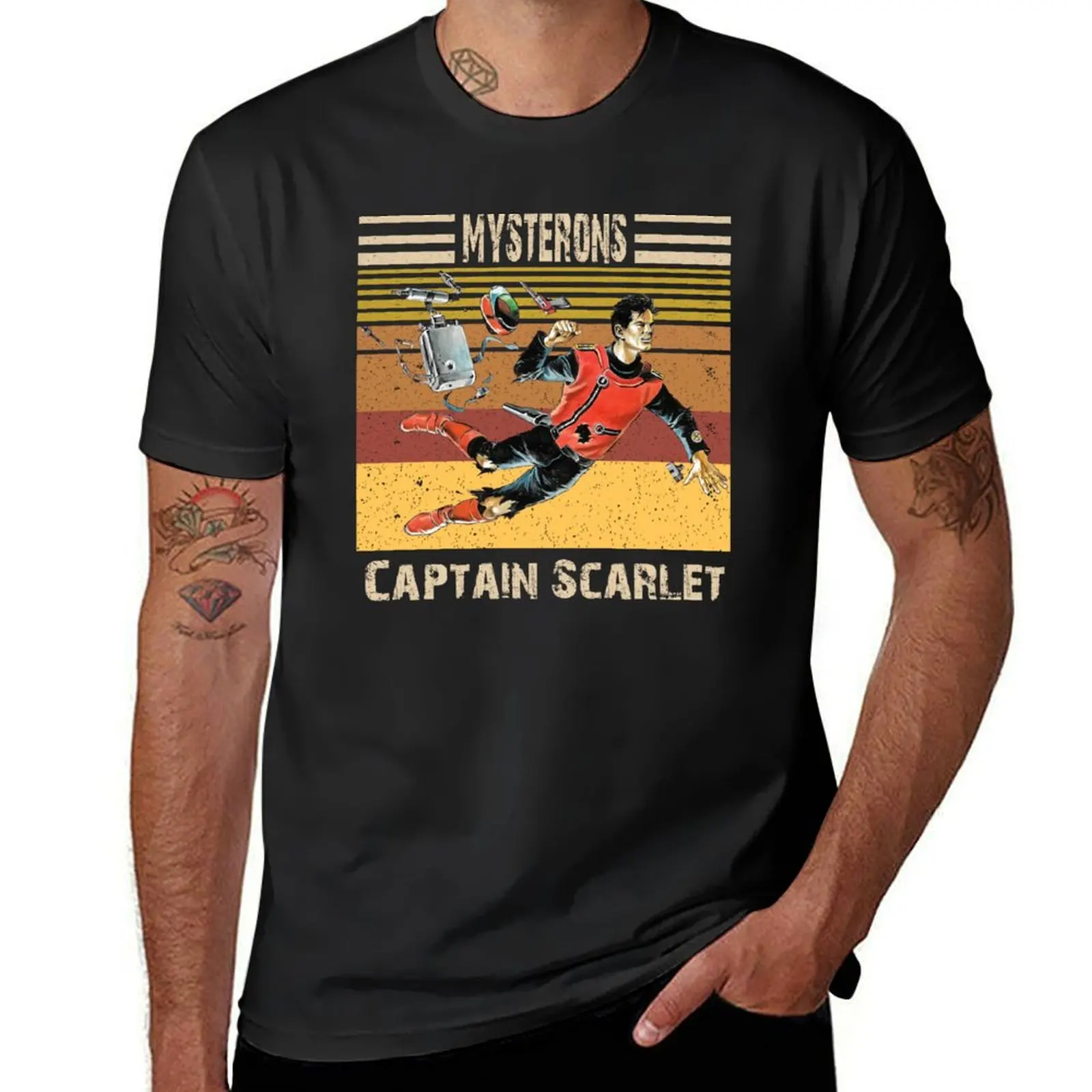 

Retro VTG Captain Scarlet Mysterons T-Shirt summer top blacks sports fans workout shirts for men