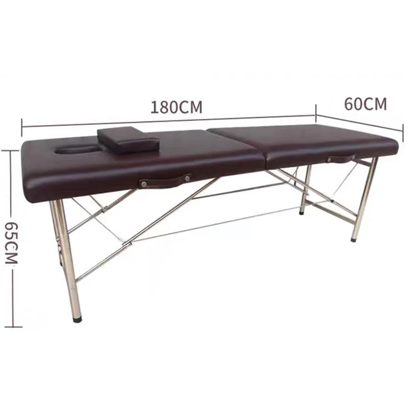 Foldable Portable Home Stainless Steel PVC Leather  Furniture Beauty Spa Tattoo Massage Table Bed With Terrace Patio Facial