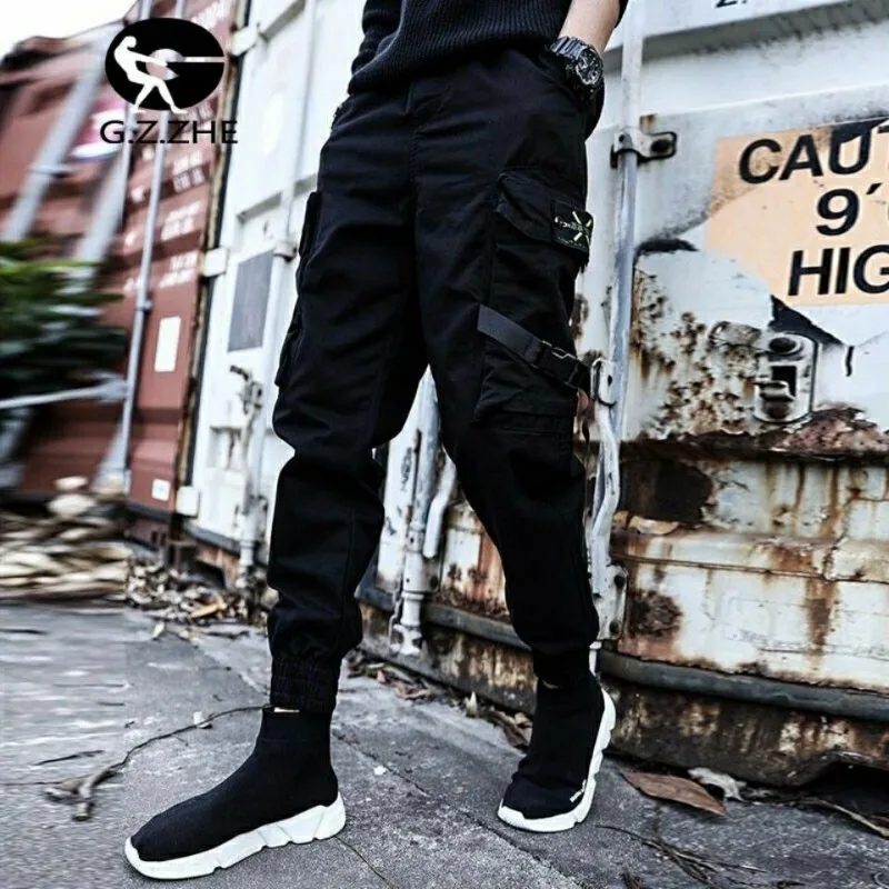 

2025 Korean Cargo Pants Men Fashion Loose Hip Hop Style Pants Young People Trouser Male