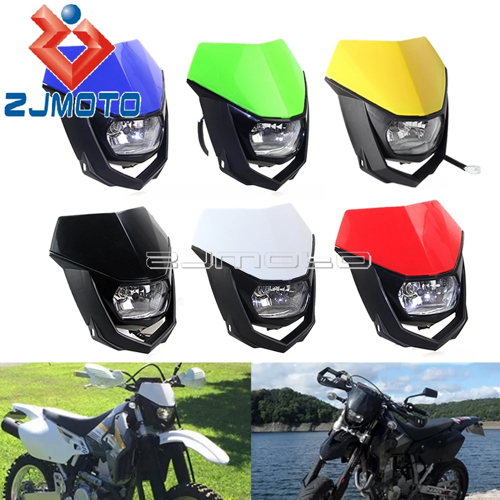 For Suzuki Kawasaki Honda Yamaha KLX KXF KX RMZ RM DRZ CRF WR TTR Motorcycle MX Enduro Headlight Front Head Light Lamp Fairing