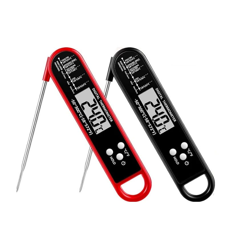 Instant Read BBQ Food Thermometer with Long Probe Magnetic Foldable for Cooking Grilling And Fried Food