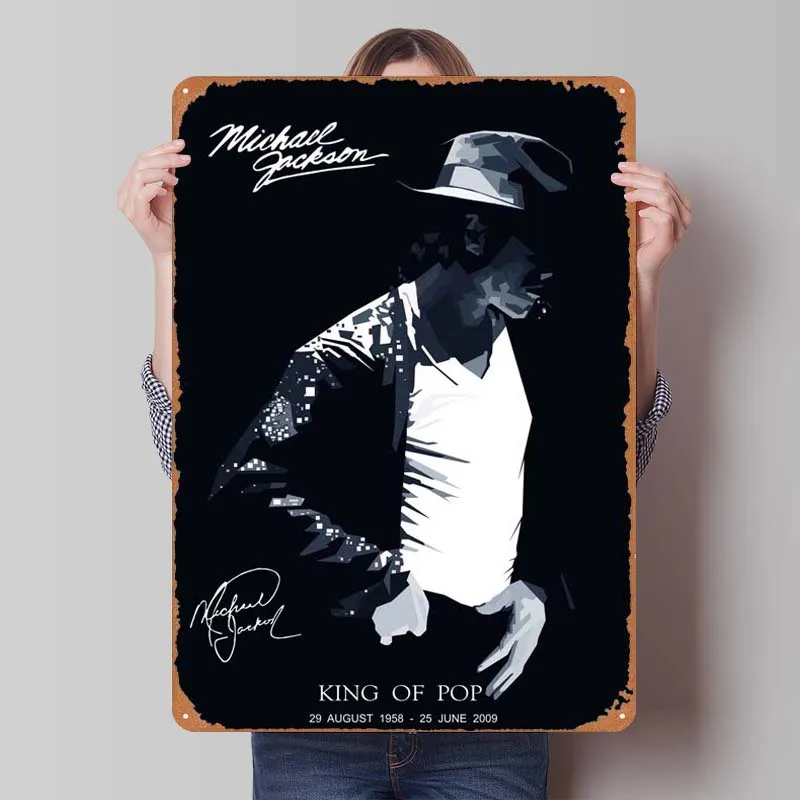 Michael Jackson Rapper Tinplate Sign Music Poster Bathroom Decor Metal Signs for Wall Art Decoration Gamer Room Decoration Home