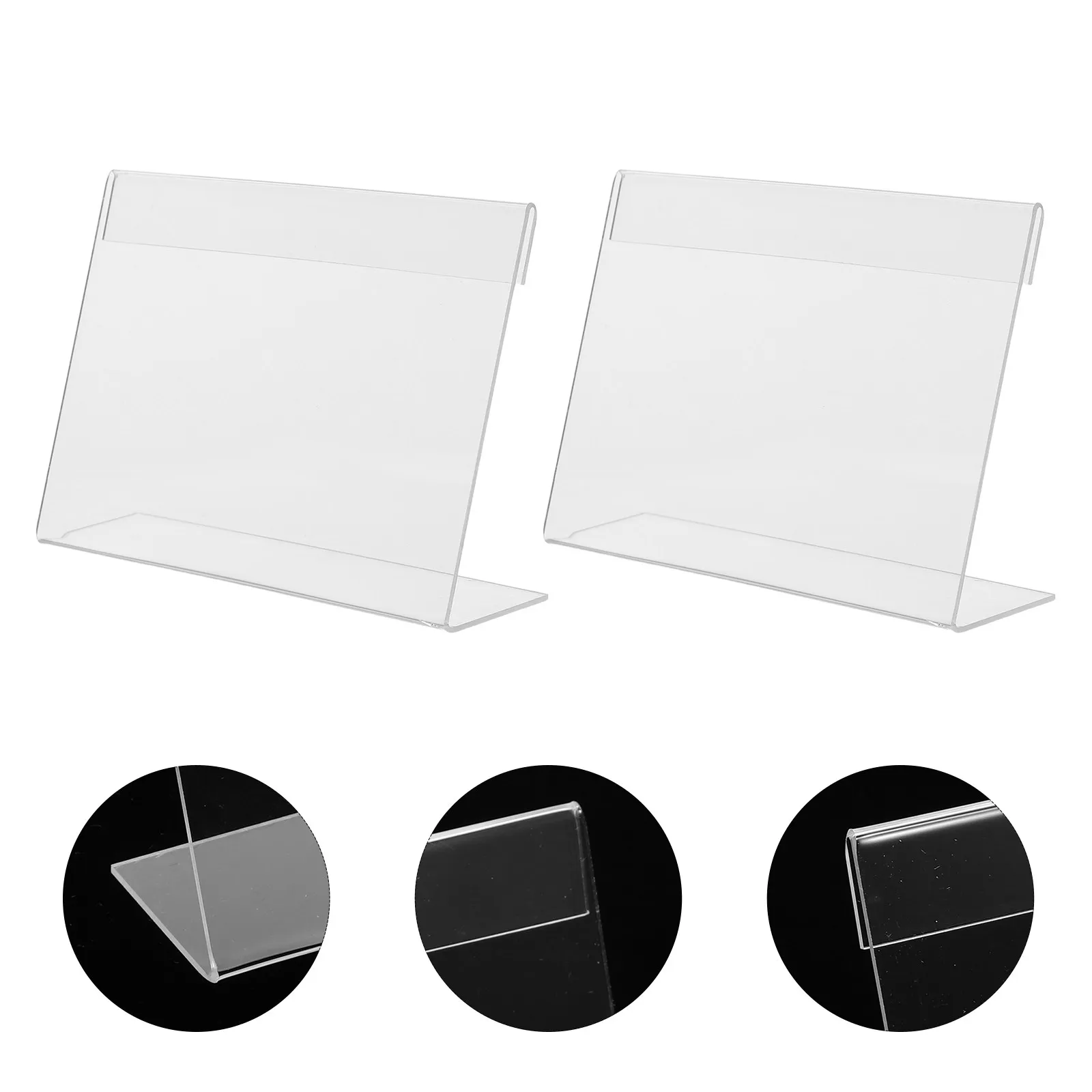 

20 шт. прозрачных акриловых L-образных наклонных держателей ценников для розничных магазинов, офисов, ресторанов, для этикеток и карточек