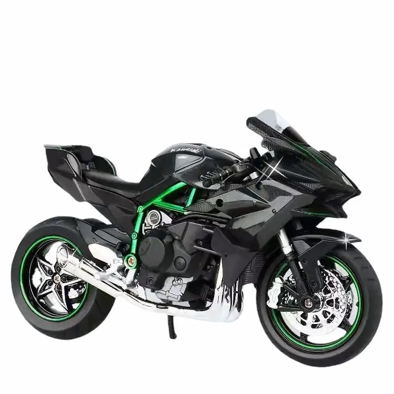 1:12 Alloy Car Model Kawasaki Ninja H2R Motorcycle Metal Model Collection Ornaments Sound and Light Children's Toys