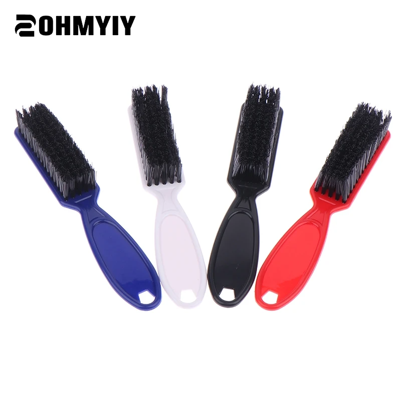 Small Beard Styling Brush Logo Professional Shave Beard Brush Barber Vintage Oil Head Shape Carving Cleaning Brush