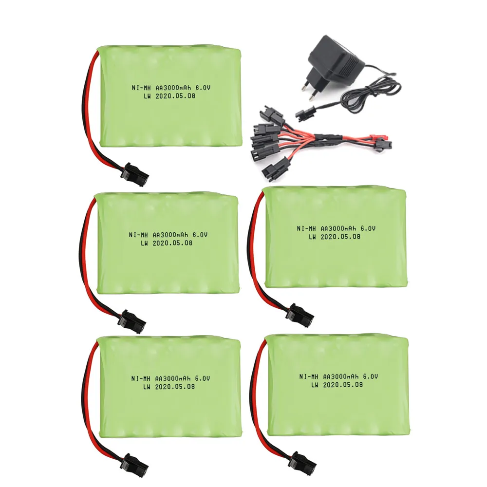 6V 3000mAh AA Battery For RC Cars Robots Tanks Gun Boats 6v NiMH Battery Aa 2400mah 6V Battery Pack and Charger Set