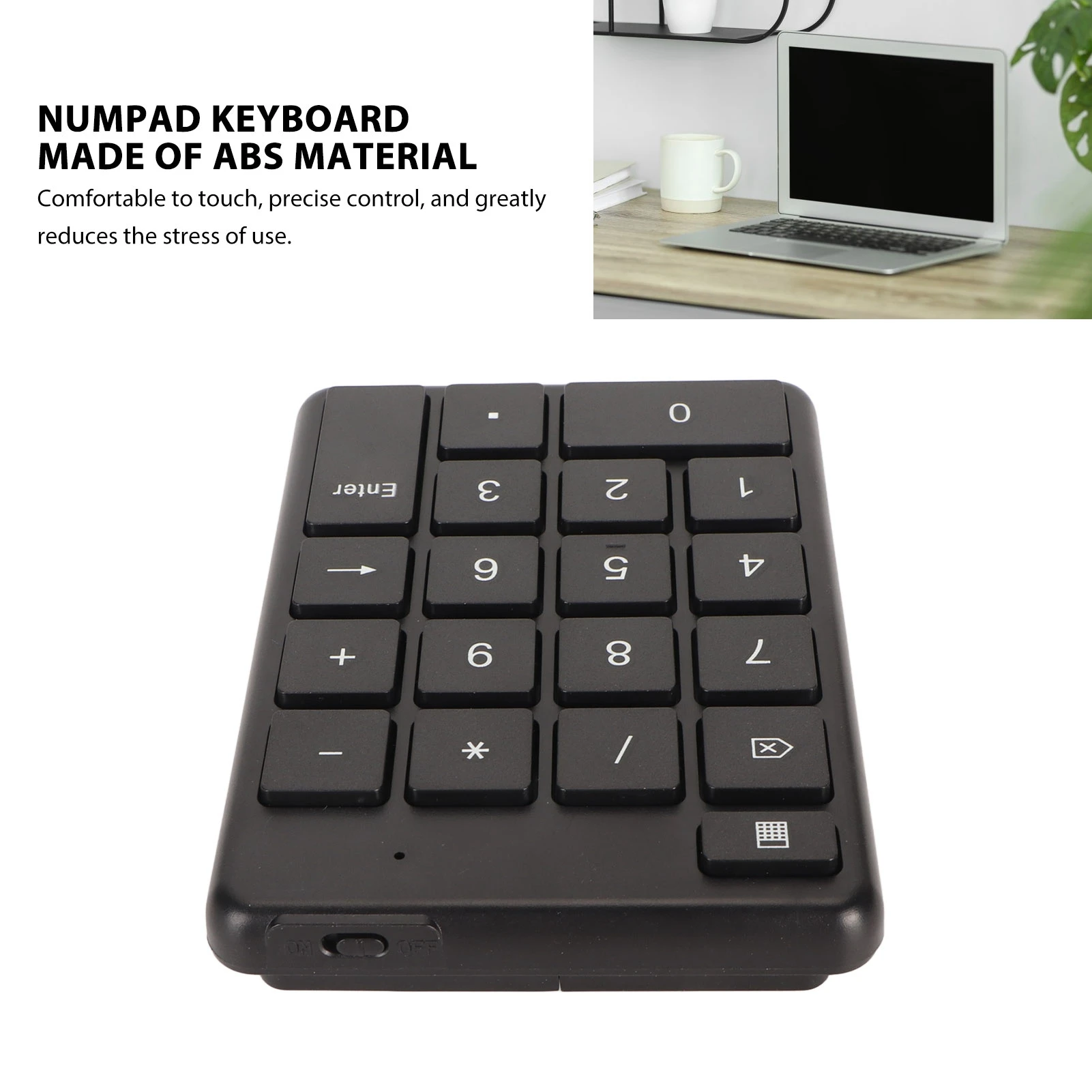 Bluetooth 5.1 Numeric Keypad 19 Keys Ergonomic Number Pads Battery Powered Financial Accounting Wireless Number Keyboard