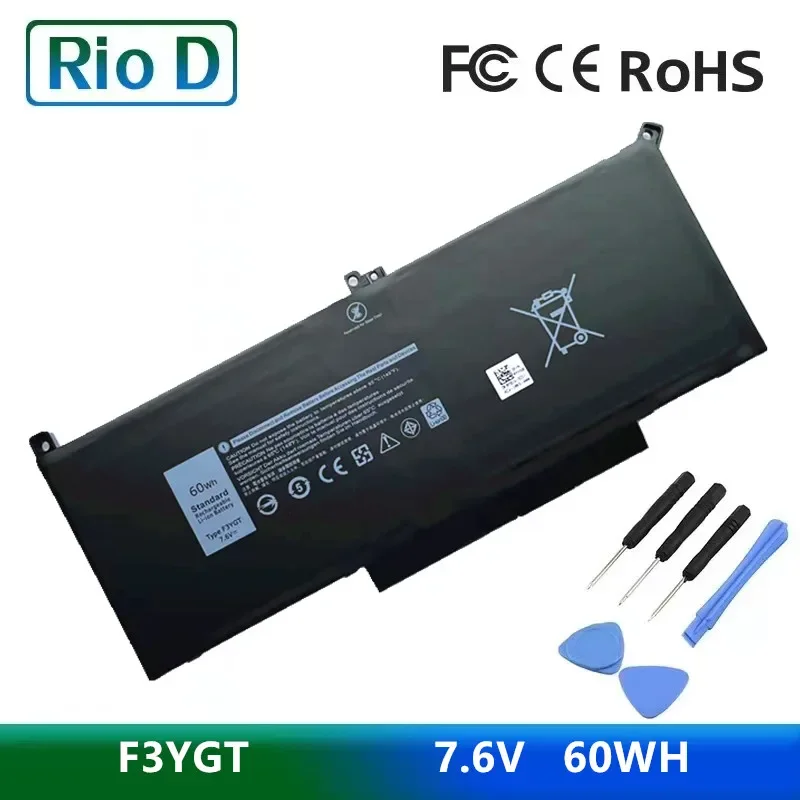 

F3YGT Laptop Battery for Dell Latitude 12 7000 E7280 E7290 E7380 E7390 E7480 E7490 F3YGT 2X39G 7.6V 60WH