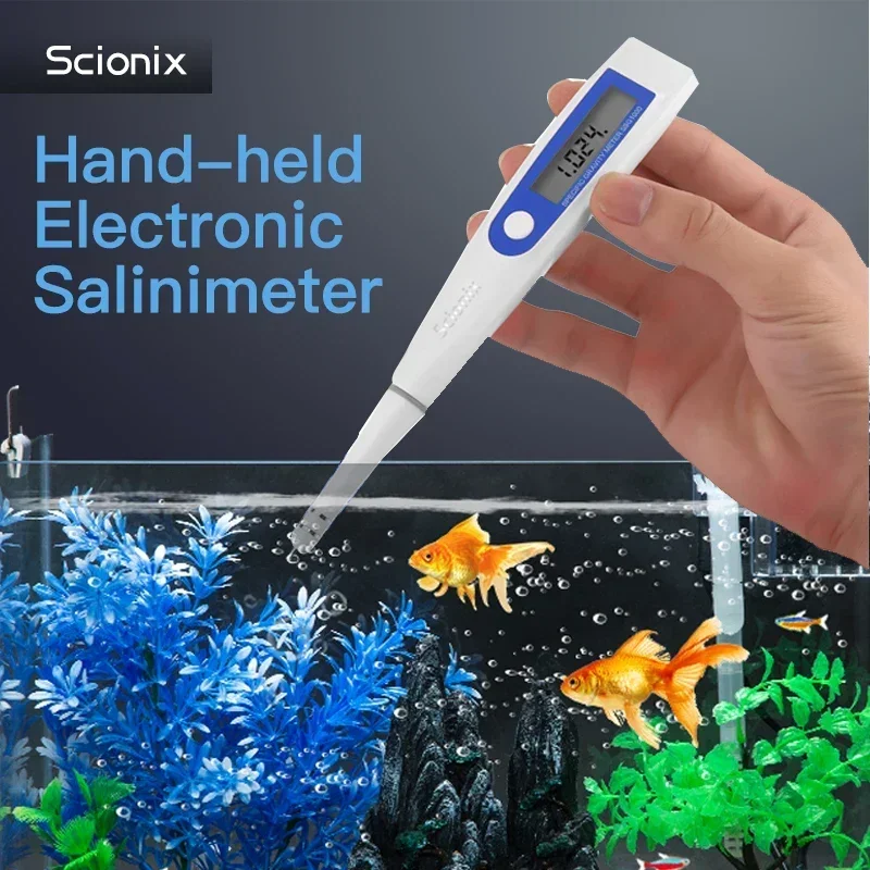 Schermo a colori acqua di mare idrometro elettronico misuratore di salinità acquario digitale ad alta precisione frutti di mare farma