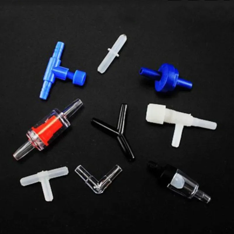 1/5pcs Aquarium Accessories Fish Tank Air Pipe Tube Tee Air Valves Check Reflux Valve Switch Tap 4mm Diameter Hose Trachea