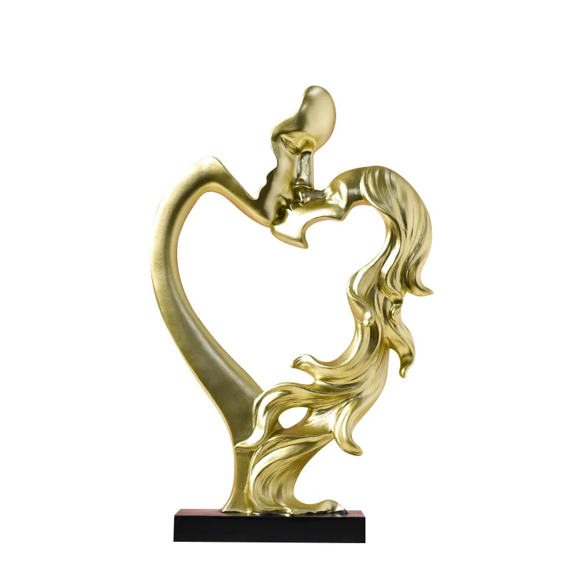 Abstract Kissing Characters Resin Crafts Ornaments Modern Minimalist Home Decor Living Room Wedding Valentine's Day Decoration