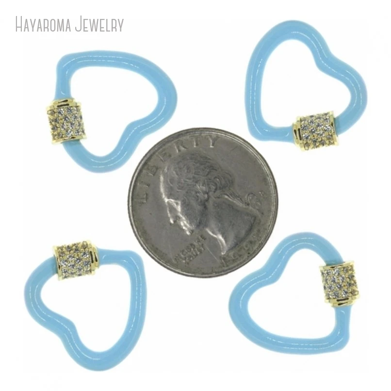キュービックジルコニアの金属クラスプ,ライトブルーの銅ネジ,ジュエリーの発見とコンポーネント,5個