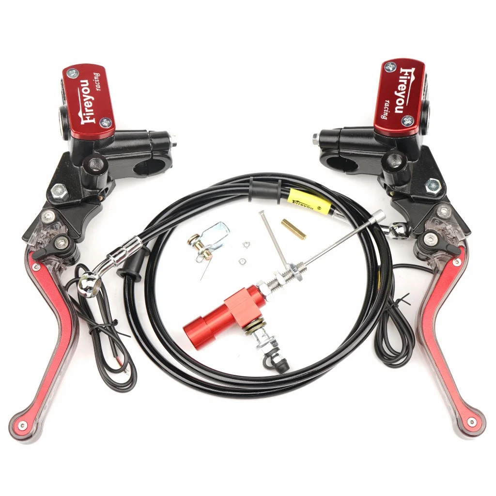 22mm Motorcycle CNC Hydraulic Clutch Kit Lever Master Cylinder Knitting Oil Hose Disc Brake Lever LED For Racing Yamaha Kawasaki