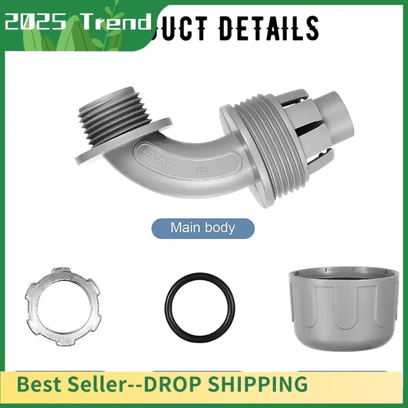 

AD33 HOT Liquid Tight Connector Flexible Non-Metallic Electrical Conduit Connector Fitting 90 Degree (24 Pieces)