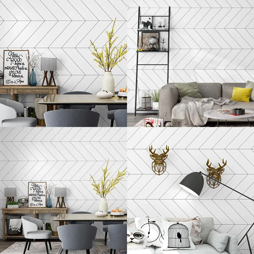 Nordic Style Wallpaper Ins Modern Simple Geometric Pattern Line Design Living Room Bedroom TV Background Wall Paper