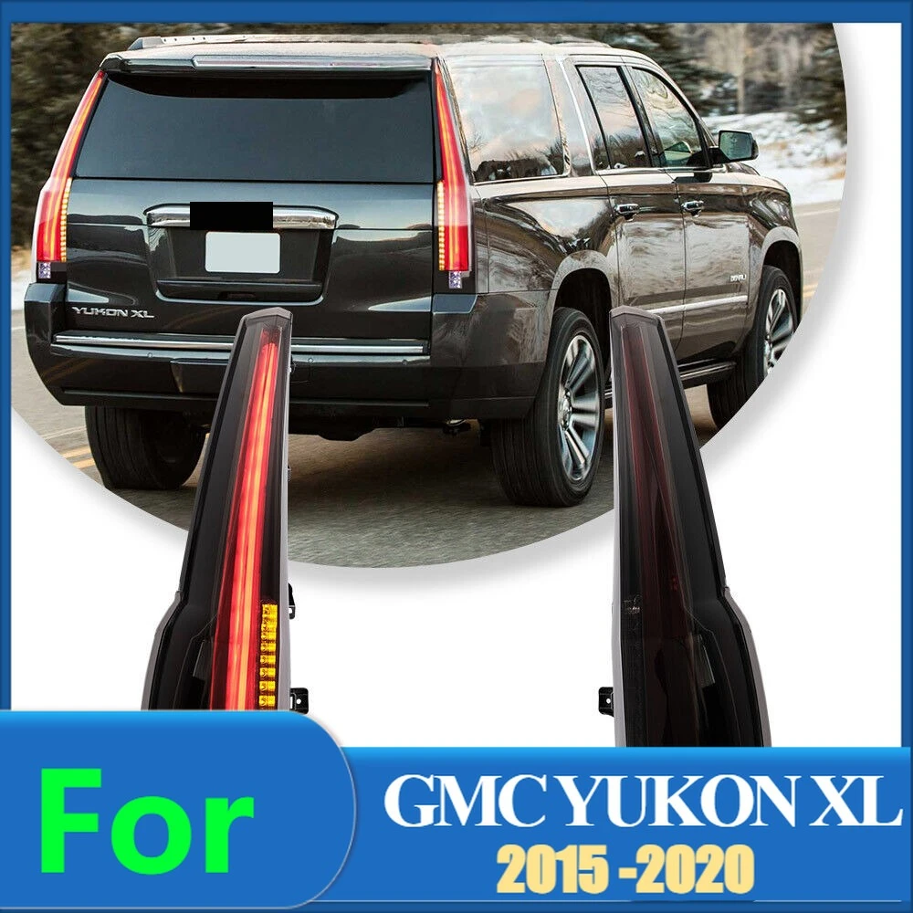 Pair Smoked FULL LED Tail Lights For GMC YUKON XL 2015-2020 Assembly LH&RH,enhancing the car's personalization and safety