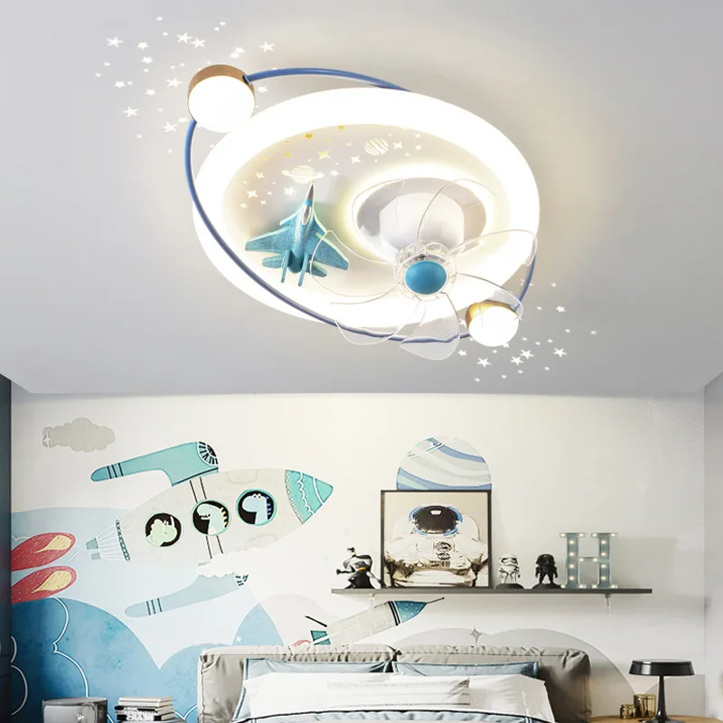 Shaking fan light children's room bedroom fan light eye protection lamp