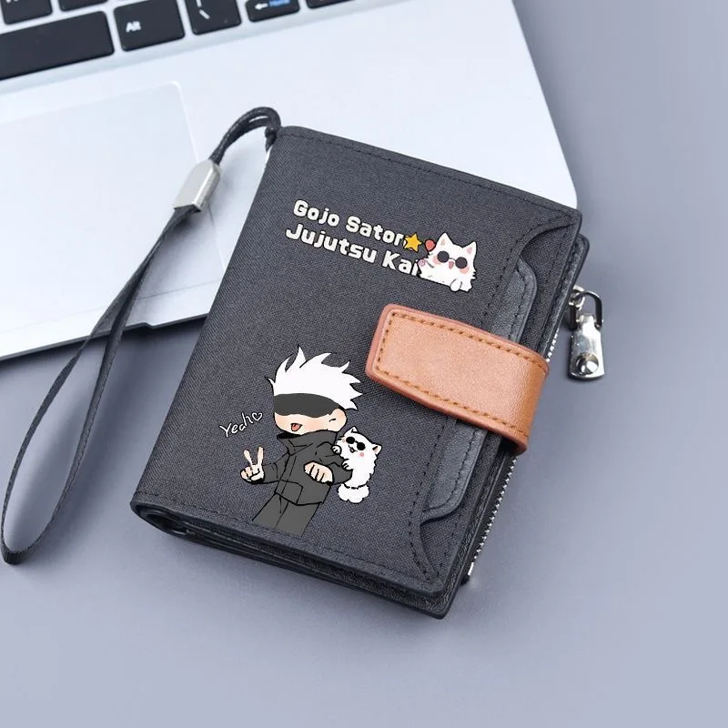 

Jujutsu Kaisen Gojo Satoru Wallet Anime Portable Card Holder Fold Boys Coin Purse Children Birthday Gifts