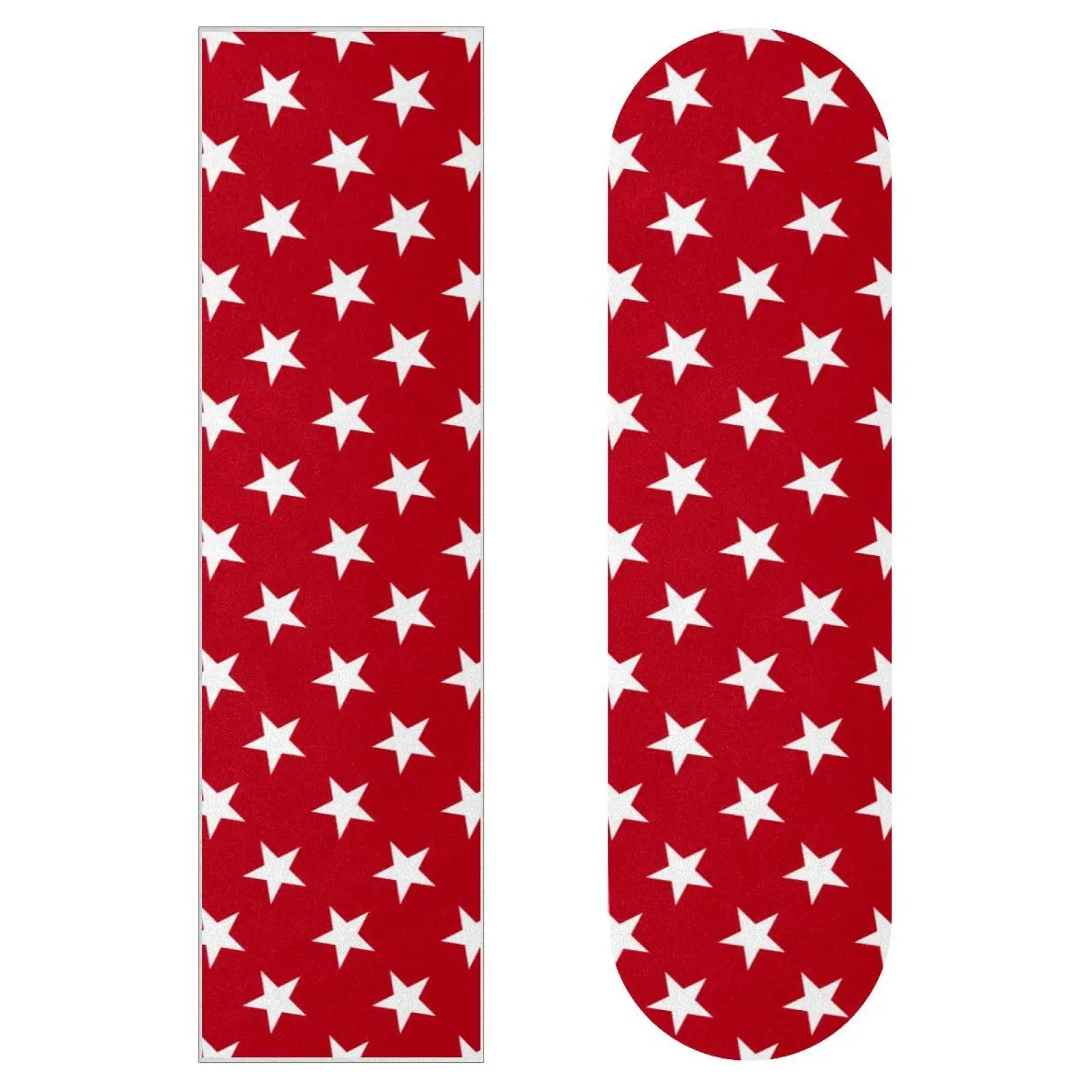 Skateboards Grip Tape Design White Little Stars Pattern Red Background Longboard Anti Slip Sandpaper Sticker Skateboards Paper