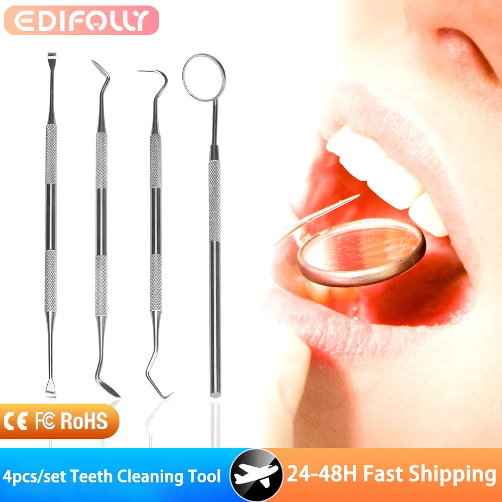 

4 шт./компл. скребок для зубного камня, средство для удаления налета, инструмент для чистки зубов, набор для стоматологической гигиены, средство для удаления зубного камня, уход за полостью рта