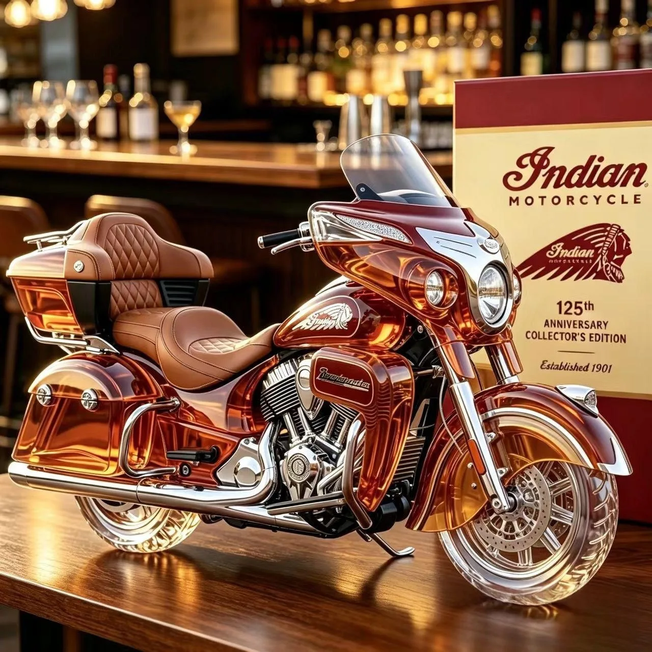 Motorradförmiger Klarglas-Dekanter, Neuartige Weinflasche, Dekoration für Zuhause, Bar, Tisch, Party, Geschenk, Einzigartiger Spirituosenbehälter