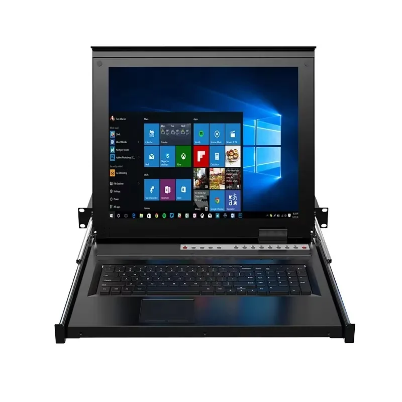 Switch KVM LCD da 17 pollici con 16 porte VGA + 16 cavi, MT-VIKI 1U 16x1 Rack LCD KVM Switch Console Drawer