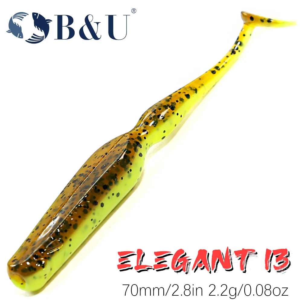 B&U 70mm Soft Bait Swimbait Lure for Pike Zander Snook Perch Fishing with JIG Head Rig - Flexible Bait Hoduller for Angling