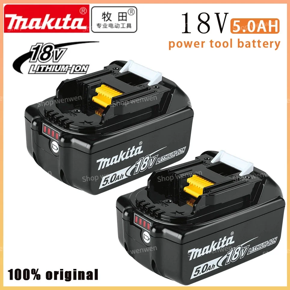 

Makita Original 18V 5000MAH 5.0AH Rechargeable Power Tool Battery LED Lithium Ion Replacement LXT BL1860B BL1860 BL1850