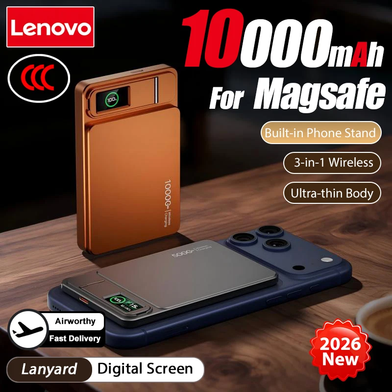 

Lenovo CCC 10000mAh Slim Original Power Bank For MagSafe For Magnetic Wireless Fast Charging Portable Battery For IPhone IWatch