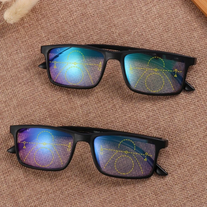 Progressive Bifocals Reading Glasses Anti Blue Light Blocking Presbyopia Near Far Hyperopia Eyeglasses for Man Woman +1.0~+4.0