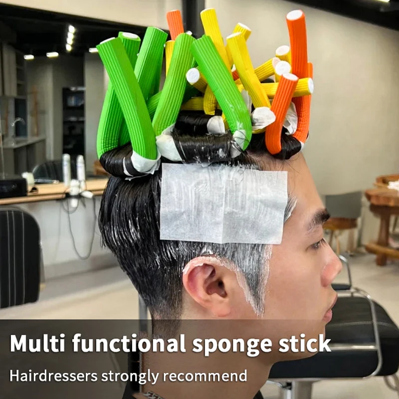 10pcs Flexible Hair Curling Rod Square Hair Curler Makers Soft Foam Bendy Twist Curls Flexi Rollers Styling Tools DIY No Heat