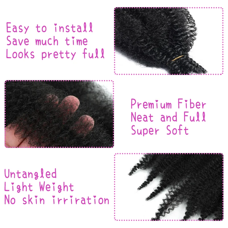 ผมถักเปียแบบแอฟโฟรทวิสต์ ใยสังเคราะห์ ยืดหยุ่น แบบมาร์เลย์ 3 แพ็ค แยกเส้นสำเร็จรูป สำหรับถักผมลอนนุ่มแบบโครเชต์