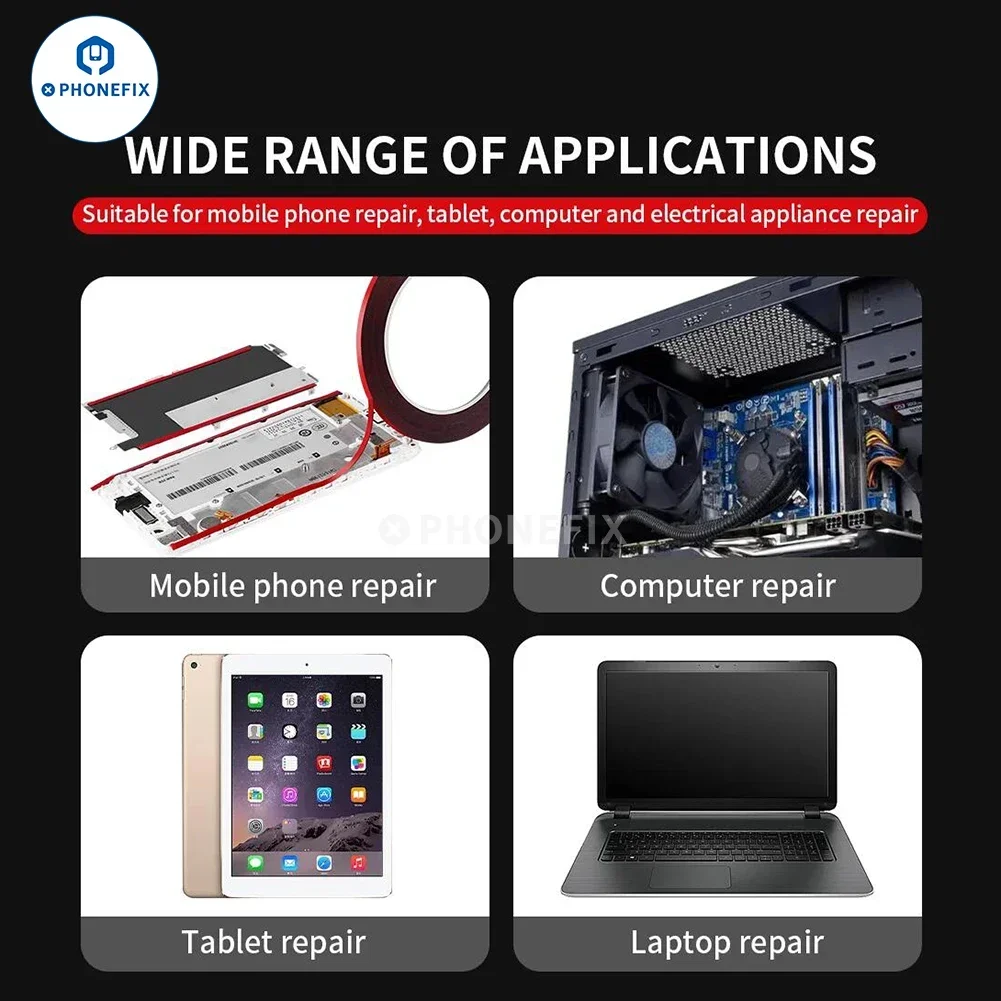 10M Mobile Double Sided Adhesive Tape for Phone Repair Tablet Sponge Side Adhesive LCD Screen Back Cover Sealing Stick Tool Set